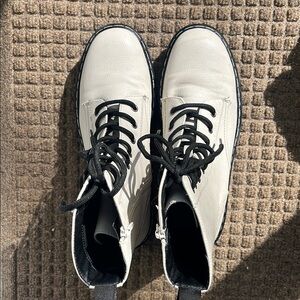 Doc Marten Style Cream Boots